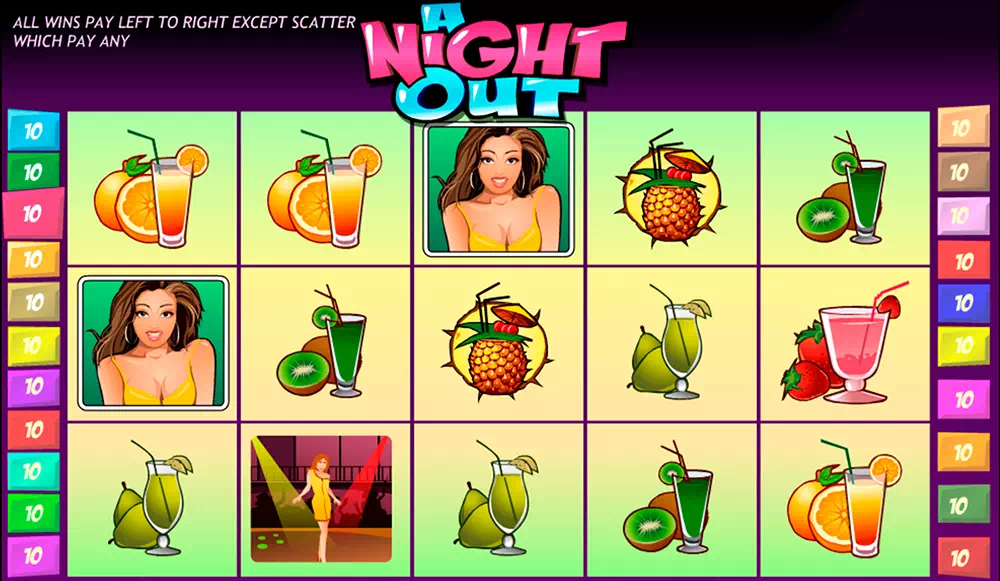 A Night Out игровой автомат от Playtech в казино Риобет